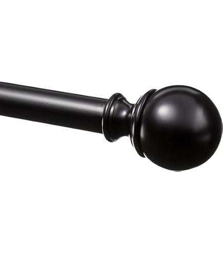Bastone Per Tende Bastone Tenda 3 Metri Nero, Set Regolabile Con Staffa, In Metallo Diametro 5/8 Per Esterni, Interni, Camera Da Letto, Soggiorno, 80-300 Cm Binario Per Tende A Soffitto