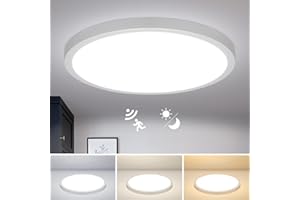 ‎COMBUH Combuh LED Deckenleuchte mit Radar Dämmerungssensor, 28W 2800LM Rund Deckenlampe mit Bewegungsmelder Innen 3000K/4000K/6000K 3Farben, Ø30CM Ultra Dünn Lampen Deckenlampen für Flur Treppe Veranda
