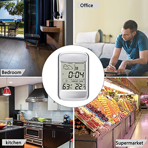 Hygrometer / Thermometer Digital, Monitor-Innenluftfeuchtigkeit, Digital Thermo-hygrometer, nach Hause Wetterstation mit LCD-Anzeige, Wecker, Uhrzeit, Kalender. - 8