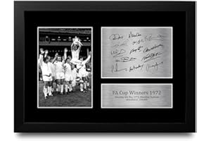 HWC Trading FR A4 Leeds United 1972 FA Cup Winners Printed Memorabilia Signed Autograph Photograph Display for Football Fans and Supporters - A4 Framed