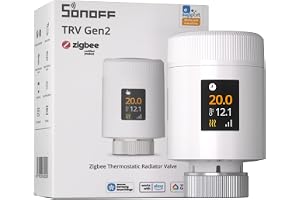 SONOFF TRV Gen2 Zigbee Smart Termostatventil TRV-ZBT | Kompakt design & IPS-skärm, 3 scheman, extern temperaturmätning, energibesparing, kompatibel med HA