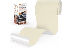 Xroam Pelle Adesiva per Riparazioni Divano, 12x160 cm Ecopelle Adesiva Beige Bianco, Patch di Riparazione in Pelle Autoadesiva, Ecopelle Adesiva per Divani, Sedili Auto, Mobili, Borse
