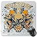 Produktbild HYYCLS Skull Mauspads, Scary Skeleton Head Fishes Tuesday Thirteen Unlucky Day Color Splashes, Standard Size Rectangle Non-Slip Rubber Mousepad, Blue Pale Yellow Orange