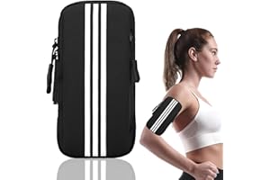 Aieraczy Handytasche Joggen, Laufen Handytasche, Handyhalterung Joggen Arm, Handy Armband Joggen, Sportarmband für Joggen Zubehör, Fitness, Workout, Bis Zu 6,7" Schwarz