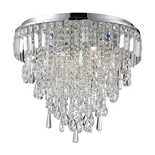 Marquis by Waterford Bresna LED 6 Light Bathroom Flush Ceiling Light in Chrome with Free LED Bulbs 5 Year Guarantee Included IP44 Rated Litecraft