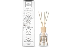 ‎PURE ROOM EDITION PURE ROOM EDITION 100ml Raumduft Pinie & grüne Akzente: natürliche Inhaltsstoffe, vegan & tierversuchsfrei, Bio-Alkohol, Diffuser mit Stäbchen hergestellt in Italien