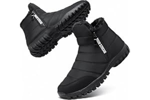 Bravover Winterstiefel Herren Schneestiefel Winterschuhe Warm Gefüttert Wanderschuhe Stiefeletten Rutschfest Reißverschluss Trekkingschuhe Stiefel Men Outdoor Wanderstiefel Leichte Boots