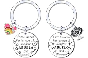 YUANSI Llavero La mejor Abuela y Abuelo Llavero Regalo para Abuelos Regalos Cumpleaños Regalos Aniversario Regalos Navidad Lo más adecuado para dar a los abuelos