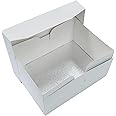 Culpitt 18" x 14" (457 x 355mm) Cake Board & White Cake Box Combo, Oblong Silver Fern Cake Drum With Matching Box, 0.5'' (13mm) Thick, Rectangular Cake Transport, Single Pack