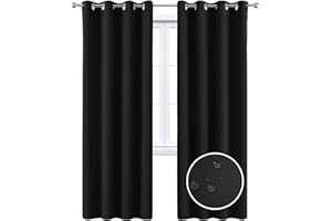 MAXIJIN Cortinas Impermeables para Ventanas Cortinas Oscuras para Dormitorio Cortinas Aislantes Térmicas de 2 Paneles con Ojales para Interiores, Sala de Estar (140 X 245 CM, Negro)