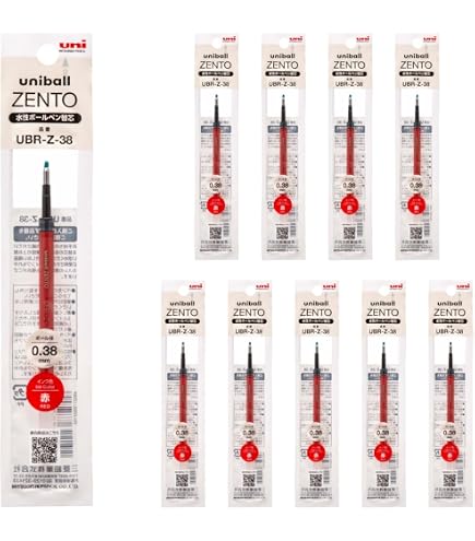 uniball ZENTO UBR-Z-38 ボールペンセット Uniball ZENTO UBR-Z-38 Water Based Ink Refill, 0.38mm Extra Fine