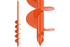 BeneLabel Auger Drill Bit Garden, 81 x 10cm Post Hole Digger Bulb Planting Digging Tool Extended Soil Earth Ground Spiral Shaft for Bedding/Seeding/Fence Mailbox Post, Suits 10mm Hex
