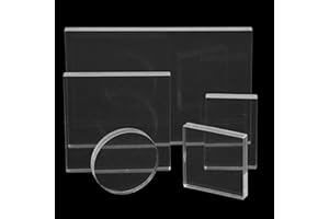 Hosifiy Pack of 5 Acrylic Stamp Block for Silicone Stamps, Acrylic Blocks Stamp Set with Grid Lines, Acrylic Stamp Block for Silicone Stamps, Scrapbooking