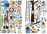 Rainbow Fox Dschungel-Zoo-Tier Giraffe, Elefant, L?we, Zebra und Affe, die Party auf Baum Affe Wandtattoo Owl Zoo Wandtattoo - 6