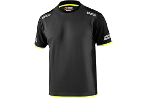 Sparco Tucson T-shirt herr tekniskt tyg som andas sommar T-shirt. Förstärkta axelremmar Pique T-shirt och design med hög synlighet. M, ggf, XL