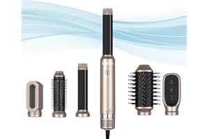 ‎UKLISS Airstyler 6 in 1, Haarstyler Warmluftbürste Set,Airstyler Stylingbürsten mit Automatischer Lockenstab, Warmluftbürste Massage Heißluftbürste Haarglätter Bürste…