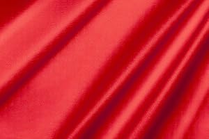 LE ANTICHE MERCERIE TESSUTO IN RASO IN TINTA UNITA, vendita al mezzo metro, 1 quantità = 50 cm, vari colori altezza 150 cm (ROSSO 13)