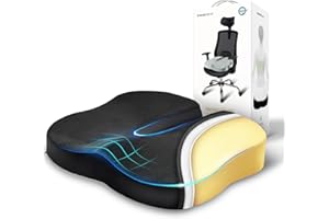 ‎TRAVEL EASE Poduszka Siedziska z Pianki Pamięciowej TRAVEL EASE, Poduszka Motylek na Fotele Samochodowe, Krzesła Biurowe, Poduszka Podtrzymująca Pośladki dla Siedzącego Trybu Życia Komfort (Czarny Węgiel)