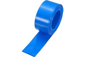 QUARKZMAN Tubo Termorretráctil, Envoltura de Batería PVC, 20mm Diámetro 32mm Plano 8 Metros Azul Buena Aislación para Paquete de Batería