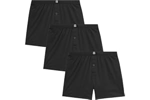 Giovici Mens Boxers Loose Fit - Super Soft Cotton Shorts With Button Fly - Underwear - Tag-free Loose Boxers Multipack (3/6 Pack)