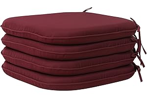 RACE LEAF Garden Chair Cushions,Chair Pads,Seat Pads for Dining Chairs,Cover Indoor Outdoor Seat Pad Cushions,for Your Living Room, Patio,Car,And More (round Pack of 4, Red)