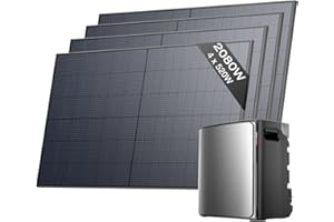 EF EcoFlow STREAM Ultra X 3.84 kWh Battery for Solar Kit with 4 x 520W Solar Panels, 2300W Dual AC Ports, Built-in Inverter, LFP 6000 Cycles Battery, Intelligent AI Control, Plug&Play