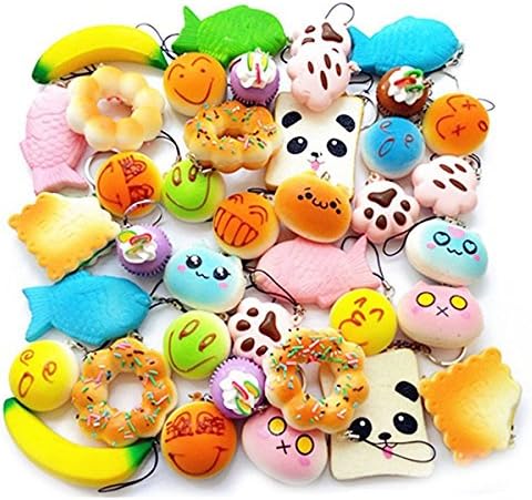 Hoklytoy Squishies Toys, Squeeze Squishy Simulation Super Slow Rising Easter Toy Decompression Toys &amp; Relaxation Toy &amp; Charms Gifts Toys For Kids and Adults &amp; Home Décor (30 Fruits)