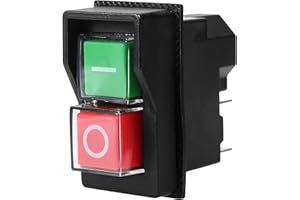 AILAO KJD17 Interruttore di Sicurezza 220V interruttore a Pulsante Bipolare 220V interruttori on off impermeabile 4 pin AC 250V 16A Avviamento magnetico Interruttore Start-Stop.
