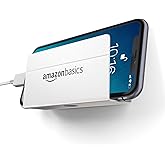 amazon basics Wall Mounted Mobile Holder Storage Case for Phones with Strong Adhesive Strips,Wall Mount Mobile Stand/Multi Pu