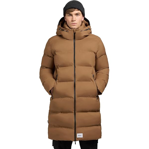 Khujo Herren Wintermantel Lang - Steppjacke Mit Kapuze, Wasserdicht, Bis Zu Den Knien