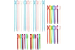 DDKY 60pcs Aiguilles à Coudre Big Eye En Plastique Pour Débutants 7cm / 9cm / 15cm Trois Tailles,Aiguille a Laine Aiguilles Couture Aiguille a Perle Couture Enfant