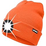 ATNKE LED Cappello Illuminato Berretto,USB Ricaricabile Cappello da Corsa 4 LED Impermeabile Luce Invernale Calda Lampada Fro