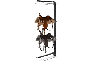 TAYGUM 4 Tier Saddle Rack Wall Mount Horse Saddle Storage Rack Heavy Duty Western and English Saddle Stand Equestrian Saddle Holder, Holds Tack, Pad, Accessories etc. for Horses