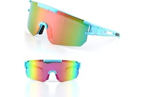 WDJLNZB Lunettes de Soleil de Sport pour Homme et Femme, Lunette de Cyclisme Polarisées, Lunette Velo Route, Lunette Sport Homme Femme, pour la Course à Pied, la Pêche, les Sports de Plein Air