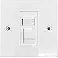 Evoges Multi-Purpose Ethernet Wall Socket, Single RJ45 Port, CAT6/CAT5E/CAT5 Compatible Network Cable LAN Keystone Jack White