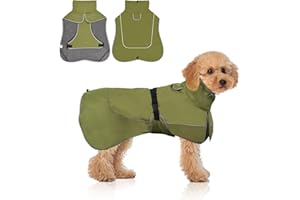 WUFANC Impermeable Abrigo Perro - Reflectante Chaqueta para Perros Cierre Ajustable, Adecuado para Todas Estaciones - Brinde Protección Cómoda Su Perro Durante Actividades Tanto Exterior (Small)