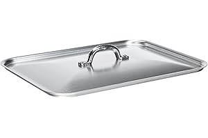 BALDASSARE AGNELLI Pentole Agnelli Family Coperchio Rettangolare, Alluminio, Argento, 32x23 cm