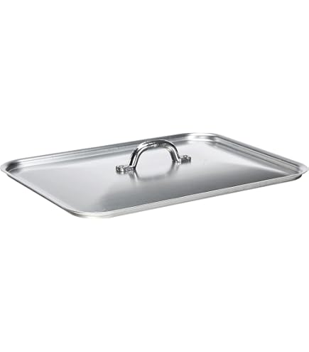 Couvercle Rectangulaire Inox 40 X 28 Cm – Pour Casseroles Et Plats – Acier Inoxydable – Dimensions 6 X 30 X 42 Cm