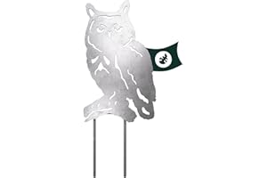 ‎VERDOBA VERDOBA Eule Gartendeko - Silberne Eulen Figur - Eulen Deko Garten - Gartenstecker in Antikfinish - Gartendeko Eule aus stabilem Eisen - Dekoration für Garten, Balkon & Terrasse