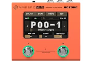 Hotone Gitarre Bass Multi-Effekte Prozessor Touchscreen Gitarre Bass Amp Modellierung IR Cabinets Simulation Multi Language Stereo OTG USB Audio Interface Ampero Mini (Orange)