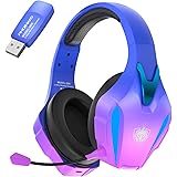 PHOINIKAS Cuffie Gaming Wireless, 2.4GHz Cuffie PS4 Wireless, Dongle USB per PS4/PS5/PC/Switch, Stereo 7.1, Microfono Staccab