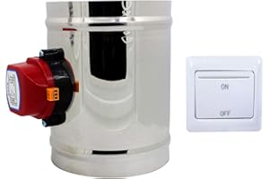 ROOWARMER 1 pièce 220v HVAC registre ventilation motorisé clapet motorisé diamètre 80 100 125 150 200 250 300 250 400 mm (Hauteur 150mm + Diamètre extérieur 80mm)