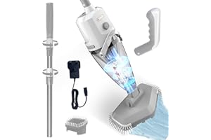 PoolyPoly Pool Vacuum Cleaner with Stronger Suction, Cordless Rechargeable Pool Hoover, 1.8 Liters Filter, Electric Vacuum Cleaner for Pools, Spas, Hot Tubs, White+Grey