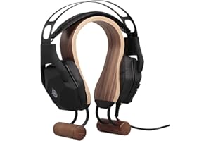 Docooler SAMDI Black walnut Wood Headphone Stand Headset Hanger Earphone Holder Wooden Headset Rest with 3M Protective Back Pad for All Headphone Size