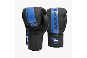 BW STRIKE Premium 3-Layer Original Latex Foam Inner Padding, Faux Leather Boxing Gloves for Men and Women – Durable twins boxing gloves, Suitable for Kickboxing, Martial Arts, Sparring, and Training.