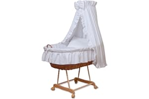 WALDIN BABY COLLECTION WALDIN Landau/berceau complet,24 modèles disponibles (Cadre naturel, Blanc)