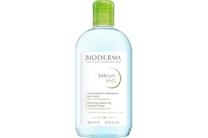 BIODERMA Sébium H2O - Agua Micelar Dermatológica - Limpia, Desmaquilla y Purifica - Limita la Secreción de Sebo - Pieles Mixtas a Grasas - Prescrita por Dermatólogos - Frasco de 500 ml
