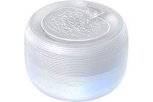 FEELNEEDY Fontanna dla Kotów, Bardzo Cicha Poidła Fontanny dla Kotów, 2,5 l, Wbudowane Światło LED, Nie Zawiera BPA, Automatyczny Dozownik Wody, z 3 Filtrów (Biały)