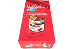 Full Box of NUTELLA Ferrero & GO Hazelnut Spread & Malted Bread Sticks 12 x 48g