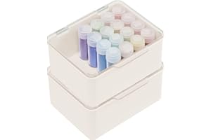 ‎MDESIGN mDesign 2er-Set Aufbewahrungsbox für Bastel- und Nähzubehör – kleiner Bastel Organizer mit Deckel aus Kunststoff – stapelbare Ablage für Wolle, Perlen, Stoffbänder usw. – durchsichtig und cremefarben